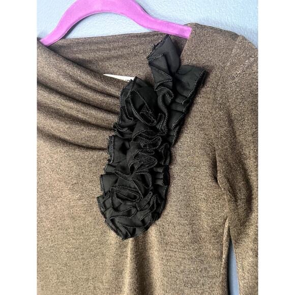 CK Heaven Dress Women's Size Small Ruffle Preppy Long Sleeve Warm Contrasting - Picture 3 of 9